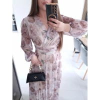 Sukienka OLENA MAXI taliowana siateczkowa XS S M L
