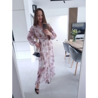 Sukienka OLENA MAXI taliowana siateczkowa XS S M L