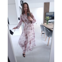 Sukienka OLENA MAXI taliowana siateczkowa XS S M L
