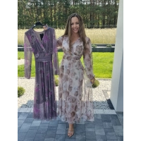 Sukienka maxi siateczkowa elegancka na WESELE S M L
