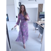 Sukienka maxi siateczkowa elegancka na WESELE S M L