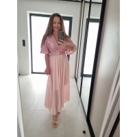 Sukienka SELENA MAXI róż brzoskwinia