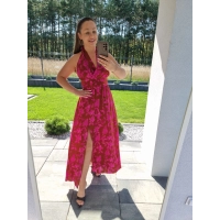 Sukienka GEORGINA maxi wiskozaz rozcięciem