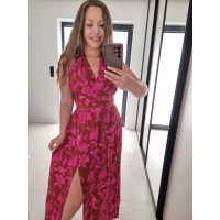 Sukienka GEORGINA maxi wiskozaz rozcięciem