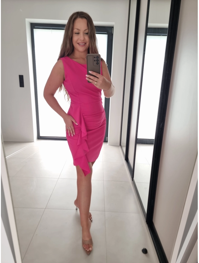 Sukienka PAULA malina elegancka