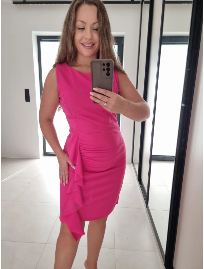 Sukienka PAULA malina elegancka