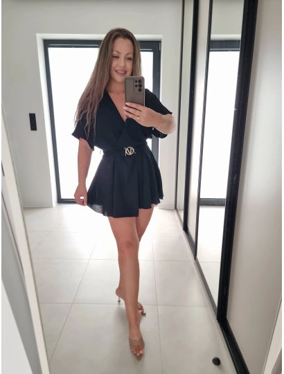 Sukienka ze spodenkami FRANCESCA czarny