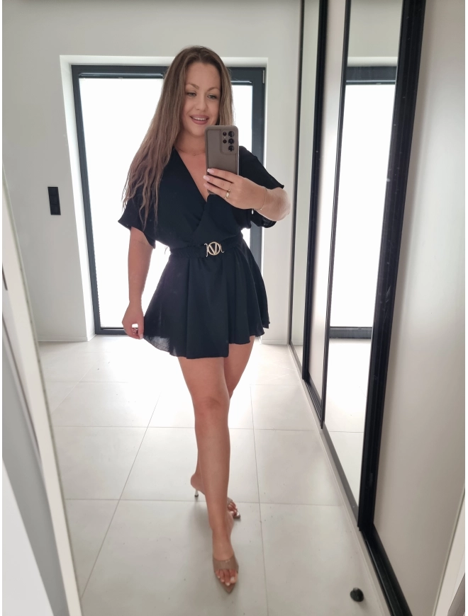 Sukienka ze spodenkami FRANCESCA czarny