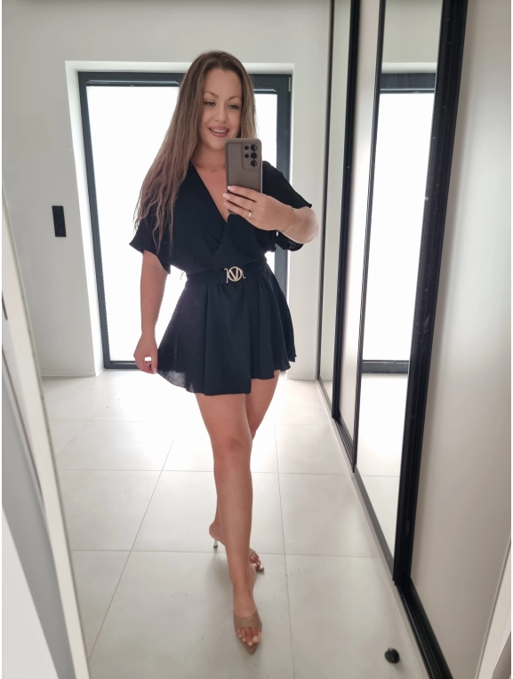Sukienka ze spodenkami FRANCESCA czarny