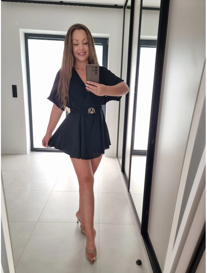 Sukienka ze spodenkami FRANCESCA czarny