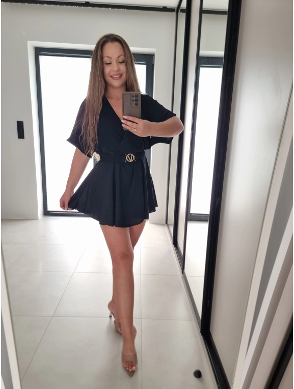 Sukienka ze spodenkami FRANCESCA czarny