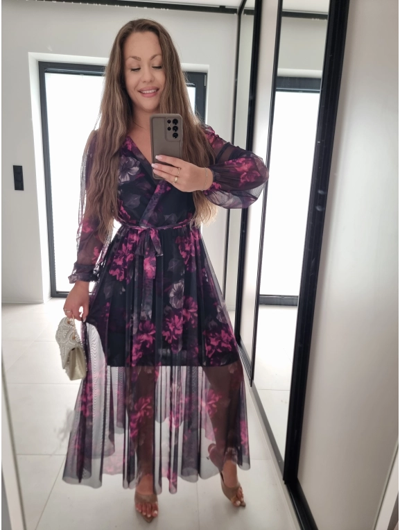 Sukienka TATIANA elegancka siateczkowa 07