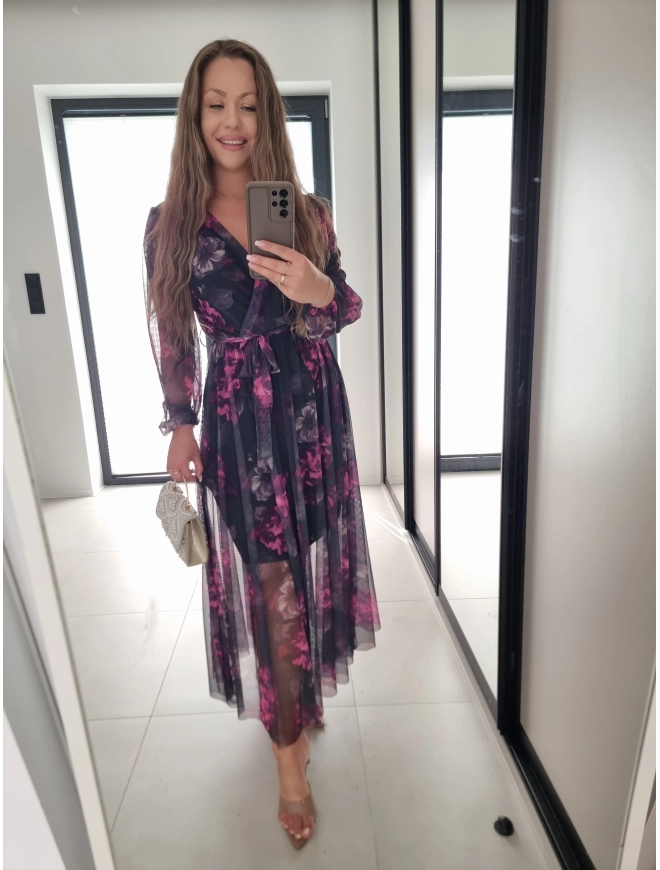 Sukienka TATIANA elegancka siateczkowa 07