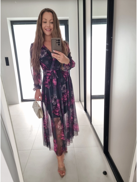 Sukienka TATIANA elegancka siateczkowa 07