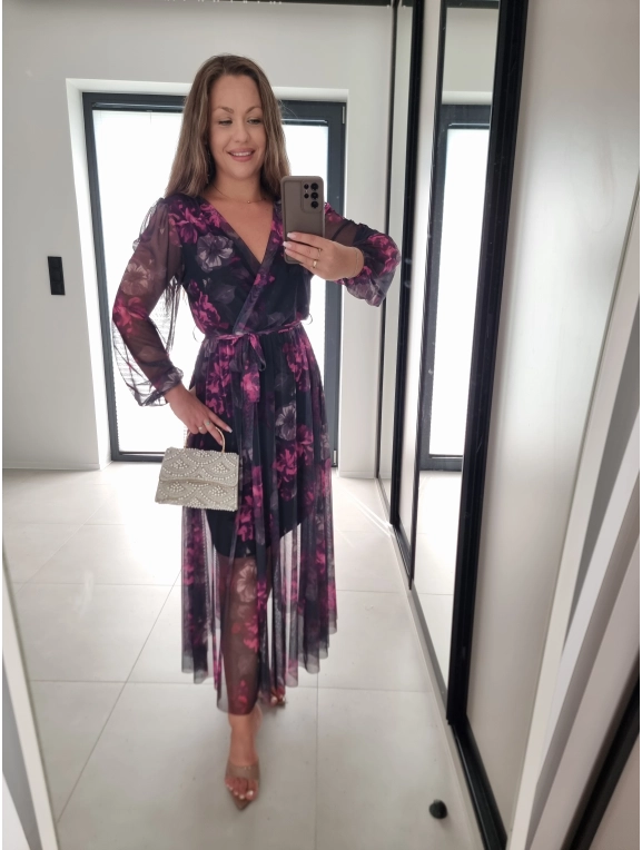 Sukienka TATIANA elegancka siateczkowa 07