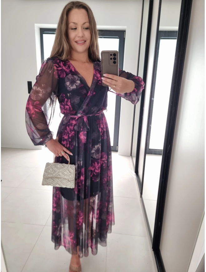 Sukienka TATIANA elegancka siateczkowa 07