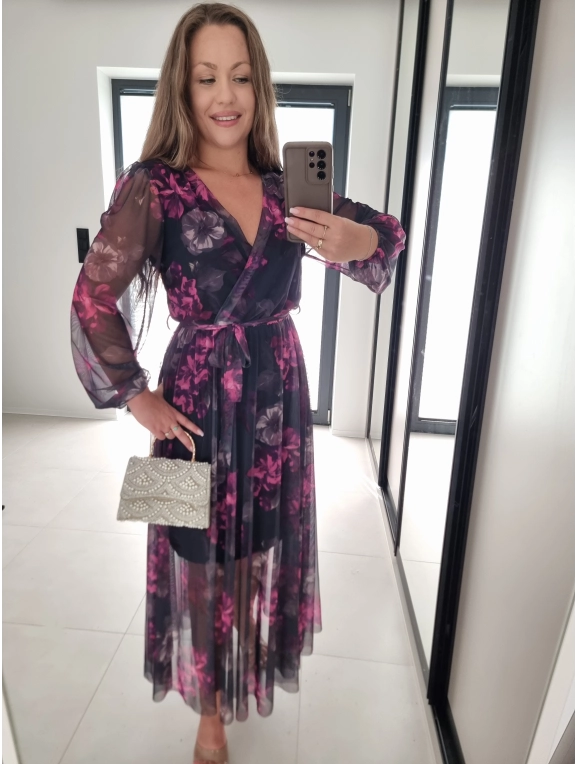 Sukienka TATIANA elegancka siateczkowa 07