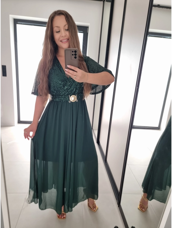 Sukienka SELENA MAXI butelkowa zielen