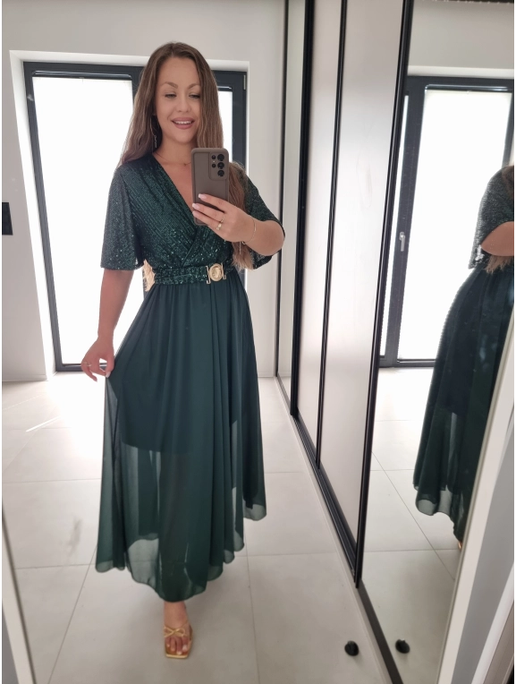 Sukienka SELENA MAXI butelkowa zielen
