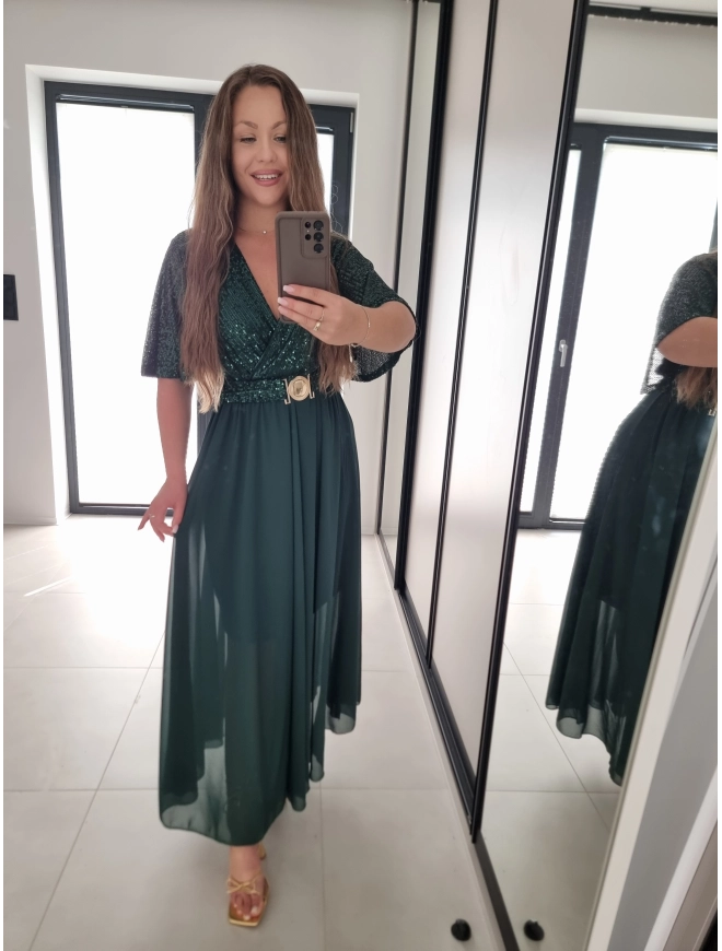 Sukienka SELENA MAXI butelkowa zielen