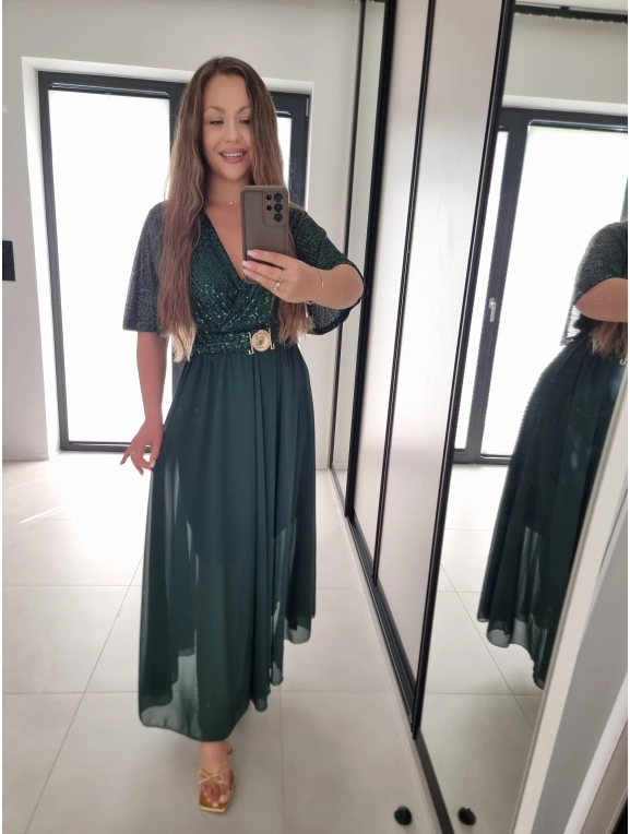 Sukienka SELENA MAXI butelkowa zielen