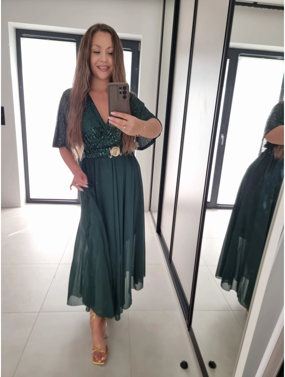 Sukienka SELENA MAXI butelkowa zielen