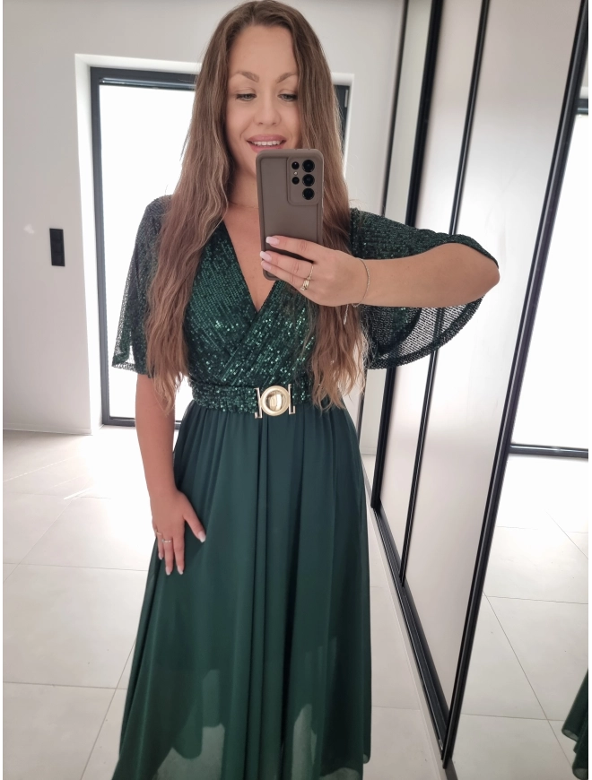 Sukienka SELENA MAXI butelkowa zielen