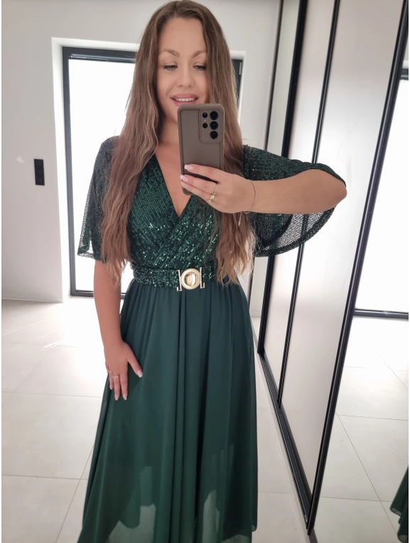 Sukienka SELENA MAXI butelkowa zielen