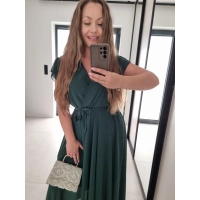 Sukienka AMARENO MAXI butelkowa zieleń L XL XXL 40-46