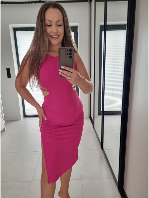 Sukienka GEORGINA dopasowana z rozcieciami