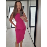 Sukienka GEORGINA dopasowana z rozcieciami