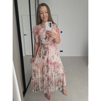 Sukienka DORIA siateczkowa beżowa L XL XXL