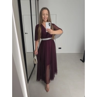 Sukienka IRIS siateczkowa ŚLIWKA