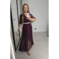 Sukienka IRIS siateczkowa ŚLIWKA
