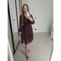 Sukienka NOA koronka motylek bordo 36-40