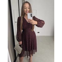 Sukienka NOA koronka motylek bordo 36-40