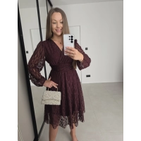 Sukienka NOA koronka motylek bordo 36-40