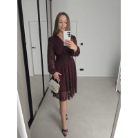 Sukienka NOA koronka motylek bordo 36-40