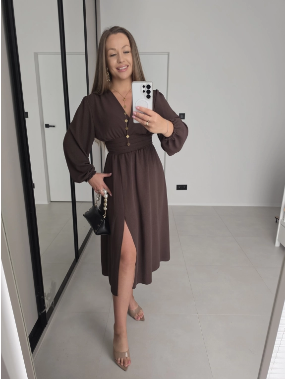 Sukienka ARIANA czekolada midi