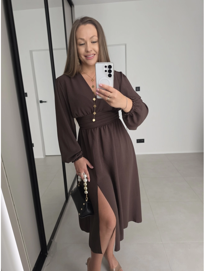 Sukienka ARIANA czekolada midi
