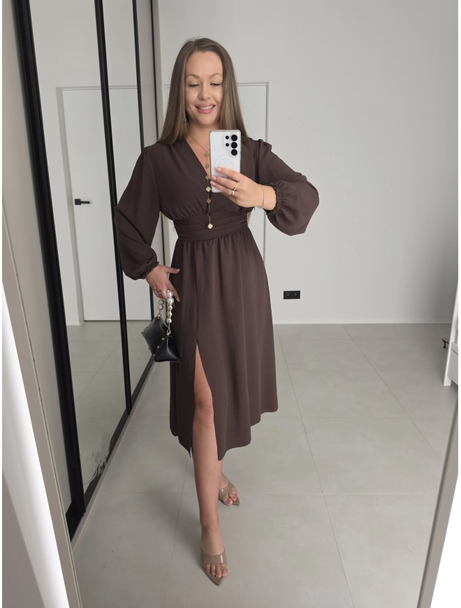 Sukienka ARIANA czekolada midi