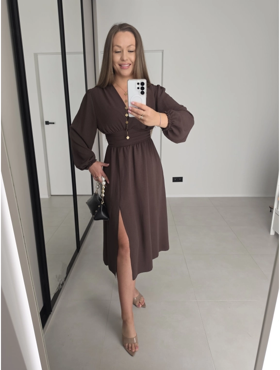 Sukienka ARIANA czekolada midi