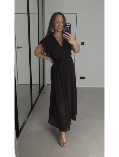 Sukienka AMARENO MAXI butelkowa zieleń L XL XXL 40-46