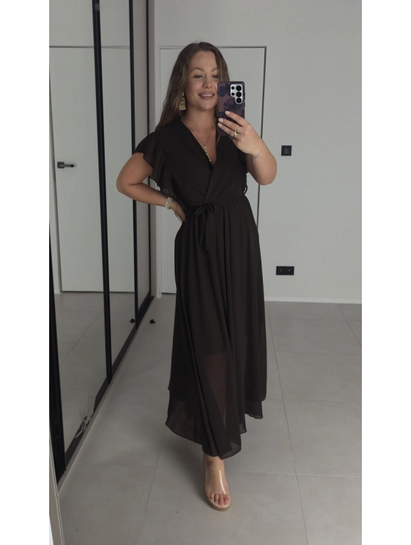 Sukienka AMARENO MAXI butelkowa zieleń L XL XXL 40-46