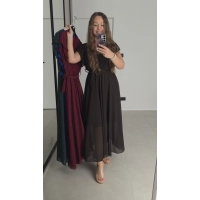 Sukienka AMARENO MAXI butelkowa zieleń L XL XXL 40-46