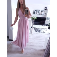 Sukienka JULIETTA MAXI elegancka róż