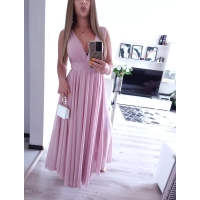 Sukienka JULIETTA MAXI elegancka róż