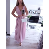 Sukienka JULIETTA MAXI elegancka róż