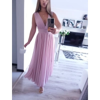 Sukienka JULIETTA MAXI elegancka róż