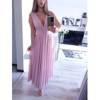 Sukienka JULIETTA MAXI elegancka róż